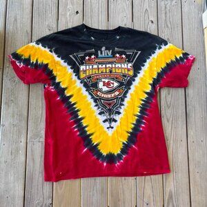Majestic Kansas City Cheifs Shirt Superbowl Champions Tie Dye